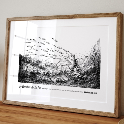 French Shield A3 Art Print