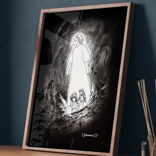 German Walk in the Light A4 Art Print