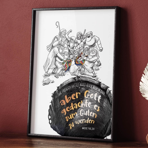 German God meant it for good A3 Art Print