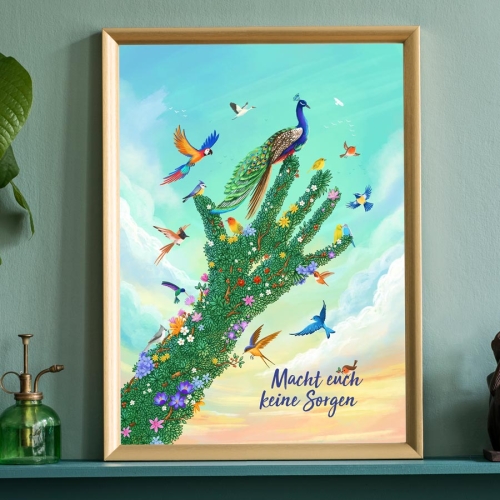 German Do Not Worry A3 Art Print