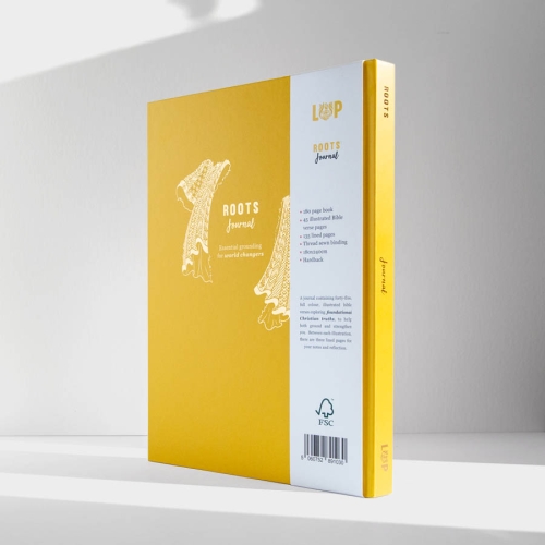 ROOTS Journal inside showing an illustrated page and a linned page for your own notes.  They make perfect gifts  for many occasions 