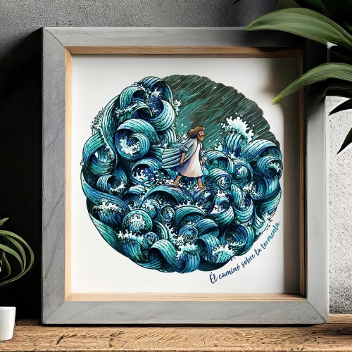 Spanish Walk on the Storm A3 Art Print