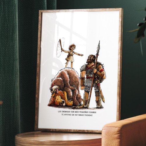 Spanish Stand On Past Victories - David and Goliath A4 Colour Print