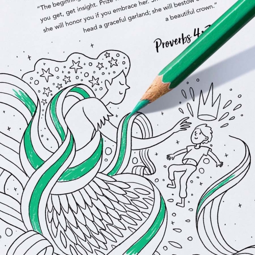 Wisdom downloadable colouring sheet in english and french 